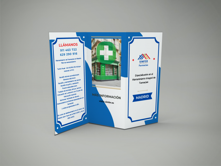Folleto Tríptico Servicio de Mantenimiento para Farmacias - Simfer
