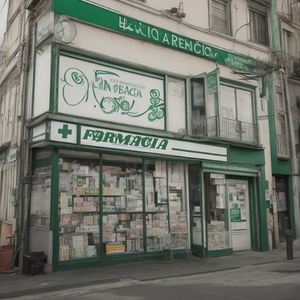 Farmacia haciendo esquina y Logotipo de Farmacia