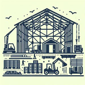 Imagen conceptual sobre la construcción de una nave industrial - simfer consulting 89