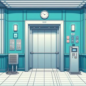 Imagen vectorial de la entrada de un ascensor