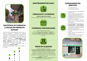 Tríptico servicio de mantenimiento de farmacias cara A