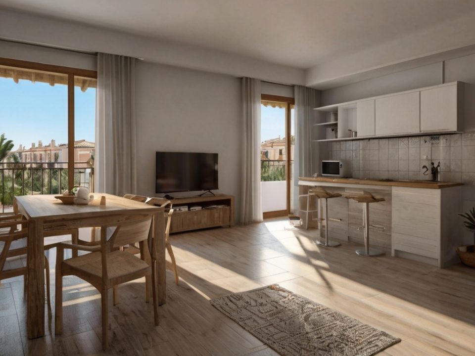 Imagen de un apartamento vacacional de alquiler - cocina y salón