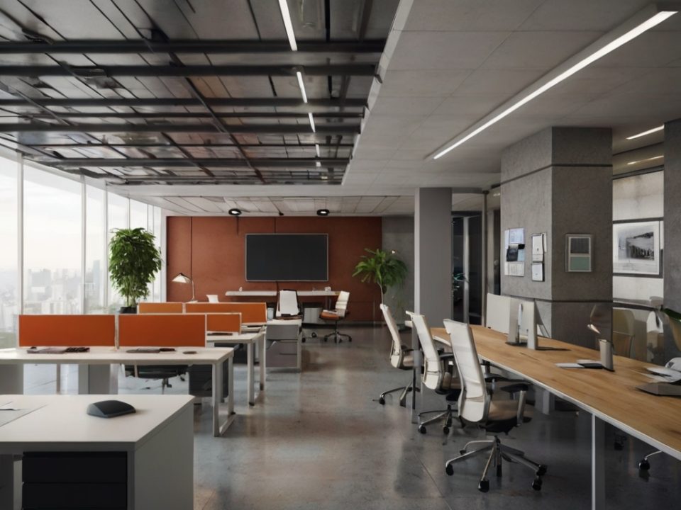Imagen del interior de una oficina modern con espacios abiertos
