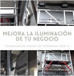 Trabajando la iluminación exterior de la farmacia