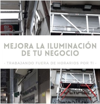 Trabajando la iluminación exterior de la farmacia