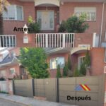 Reforma de la entrada a una vivienda situada en zona de Conde de Orgaz. Foto del antes y del después.