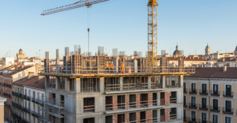 Edificio en construcción en pleno centro de Madrid